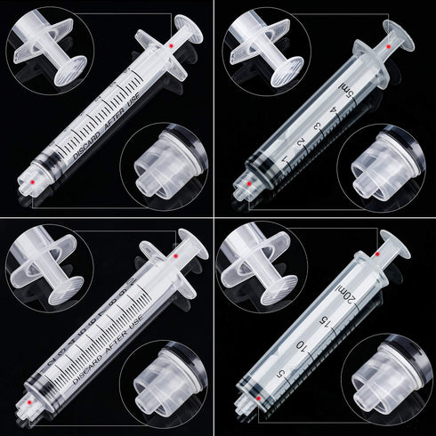 TecUnite 20 Pack Syringe Without Needle, Plastic Curved Syringes for Epoxy Resin, Craft, Feeding Pets, Oil
