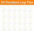 1-1/8" Set 24, Shepherd Hardware Round Non-Marking Rubber Slip-On Chair Leg Tips, Non-slip Protective Furniture Leg