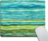 Smooffly Mouse Pad with Bright Blue and Green Waves, Watercolor Wavy Texture Design, Non-Slip for Computers