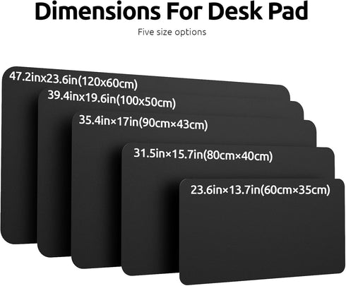 YSAGi Leather Desk Pad Protector, Large Non-Slip PU Leather Desk Blotter for Office and Home, Black