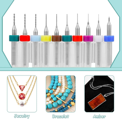 Shank Tungsten Carbide Micro Drill Bits Set, 30 Pcs for PCB Print Circuit Board Jewelry Engraving, 0.1-1.0 mm