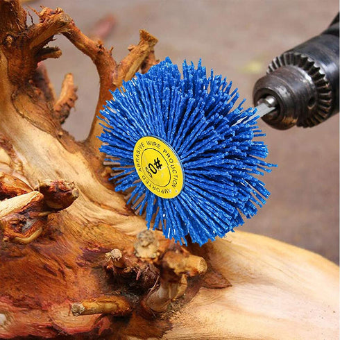7 Pack 1/4" (80 120 180 240 320 400 600 Abrasive Nylon Wheel Brush for Drill with Shank, ) Grits, Nylon Abrasive Wheel