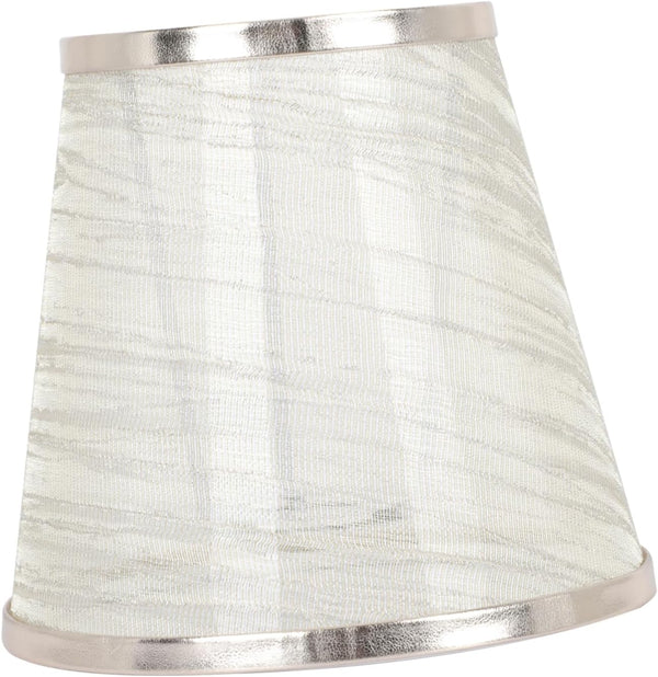 DOITOOL Cloth Lampshade Replacement Accessory Round Design Gold Trim for Home and