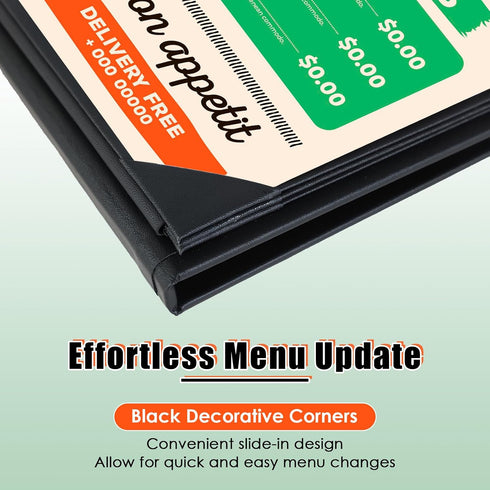 5 Packs 8.5" 11", 6 6 NATGAI Menu Covers x View PU Leather Menu Cover Menu Holders, Waterproof View Restaurant Menu