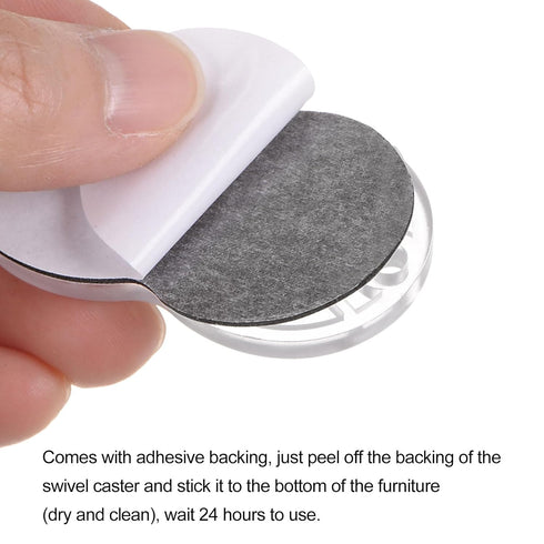 uxcell 16pcs Self Adhesive Mini Caster Wheels, Universal Wheel 360° Rotation for Kitchen Small Appliances, Transparent