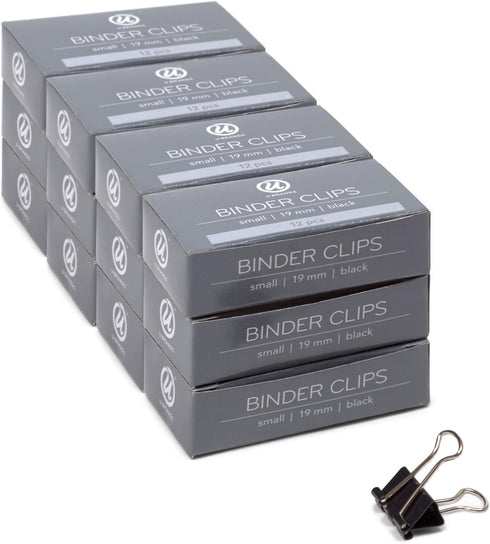 U Brands Small Binder Clips, 3/4-Inch Width, Black and Silver Steel, 144-Count