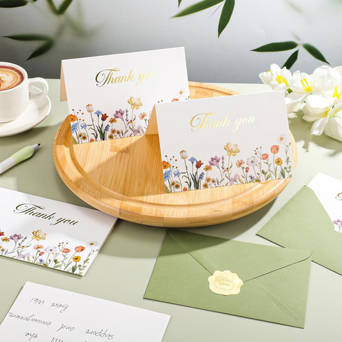 50 Pack 4x6 Inch Thboxes Thank You Cards with Envelopes, Teacher Appreciation Cards with Stickers, Thank You Card Bulk