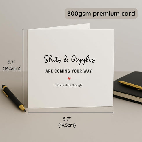 TEEMI -Funny Sh*ts & Giggles Baby Shower Card for New Mum, Card for New Baby, Hello Pregnancy Cards