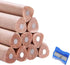 Buspoll 10 Stick HB Pencils, Unpainted Natural Wood Grain, Triangular for Kids Stationery