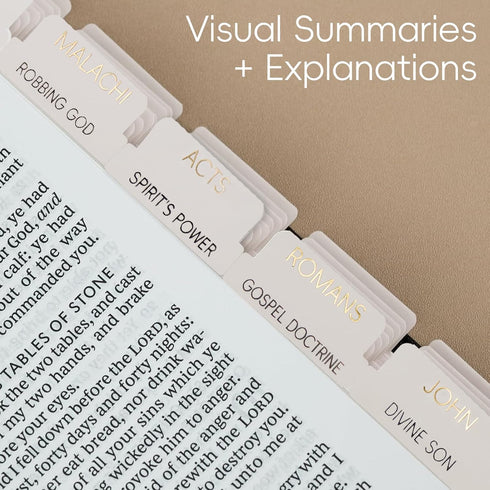 XKDOUS Summaries, 66 9 - Laminated Bible Tabs with Book Large Print Gold Foil Bible Tabs for Women Men, Bible Book Tabs