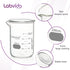 Heavy Duty Glass Beakers Set, 6 pcs of 250ml Thick-Walled, 3.3 Boro Griffin Low Form with Double Scale Graduation