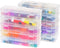 IRIS USA Plastic Pencil Case Box, Craft Hobby Art School Supply Storage Organizer Container, 10-Pack, Clear