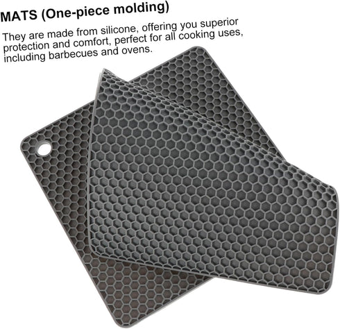 Set Cabilock Flexible Kitchen Mitts Mat Silicone Placemat Safe Handling of Hot Items Nesting Glove