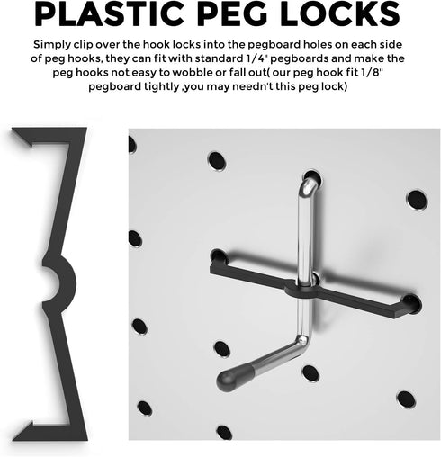 INCLY Pegboard Hooks Set, 206PCS Heavy Duty Peg Hook Hanger & Holder for 1/4 1/8 Inch Pegboard