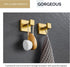 Angle Simple Towel Hook Brushed Gold 2 Pack, 304 Stainless Steel Square Robe Hook for Bathroom Use