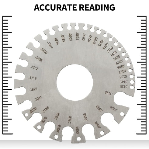Metal Sheet Thickness Gauge & Dual-Sided Round Metal Sheet Gauge, Stainless Steel Wire Thickness Measurement Tool