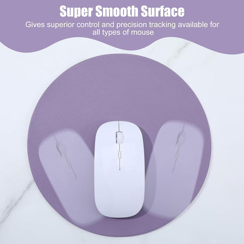Shimmeroo 8.7inch Small Mouse Pad for Laptop, Round Portable Mouse Pad - Non Slip Purple Mousepads for Office