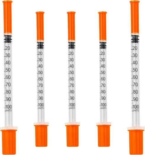 1ml Syringe with 30Ga 5/16 Inch Needle, Sterile Individual Packaging for Lab Dispensing, Pack of 100