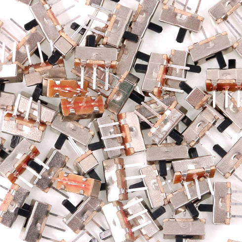 Glarks 50Pcs SS-12D00G3 2 Position SPDT 1P2T 3 Pin Mini Vertical Slide Switch for Arduino PCB Panel