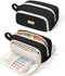 SUNEE Aesthetic Pencil Case, Kawaii Large Pen Pouch with 3 Compartments, Black Stationery Organizer for Teen Girls