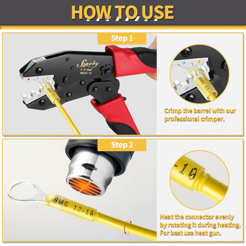 540PCS Marine Grade Heat Shrink Wire Connectors - Sopoby Electrical Connectors Kit, Waterproof Crimp