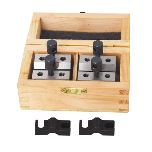kimllier 4Pcs V-Block Multi-Use Gauge Tool, 1-3/8 x 1-3/8 x 1-3/16 Inch with Box