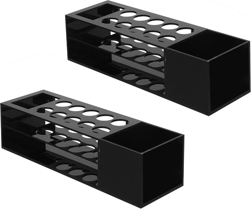 MyGift Dry Erase Marker Holder for Whiteboard, Black Acrylic Storage Rack for Markers, Eraser, Cleaning Bottles, Set of