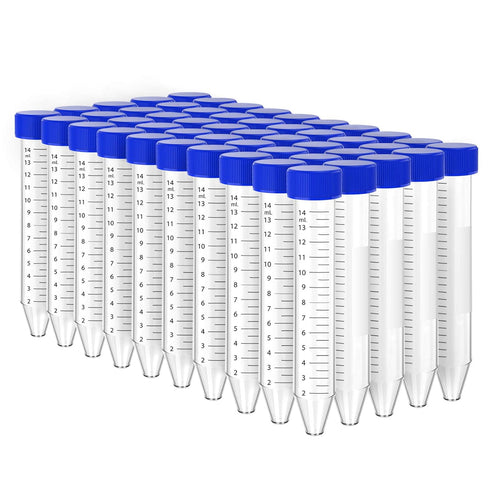 SimPure Centrifuge Tubes 15mL, Sterile 50 PCS, Polypropylene, Leak-Proof Screw Caps, Non-pyrogenic