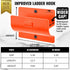 Set 2 Wheelbarrow, Ladder Hangers for Garage Wall of Hooks- Orange Step Stool Hanger Wall Mount. Tool Holder for Shed