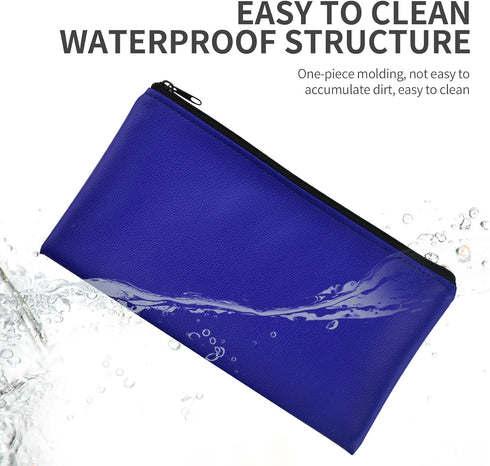 XINGXINRONG Bag,5 Pack Wallet,Cosmetics,11x6 inch Bank Leatherette Security Deposit Bags Utility Zipper Bags for Tools