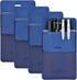 Cacturism 4 Pack Pocket Protector, Premium PU Leather Pen Holder Pouch Organizer for Shirts, Lab Coats, Pants (Blue)