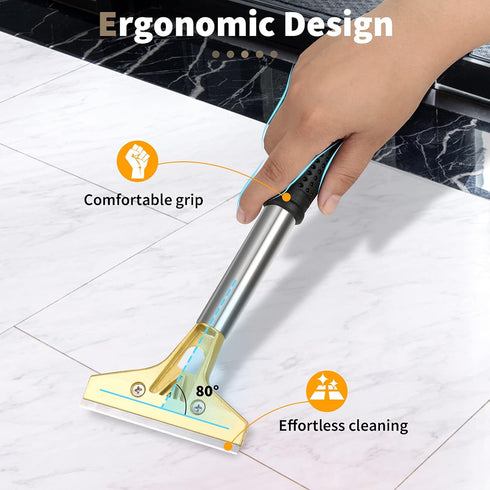 Razor Blade Scraper Tool, 4 inch with 10PCS Extra Metal Blades, Large Cleaning Scraper for Paint, Gum, Glue
