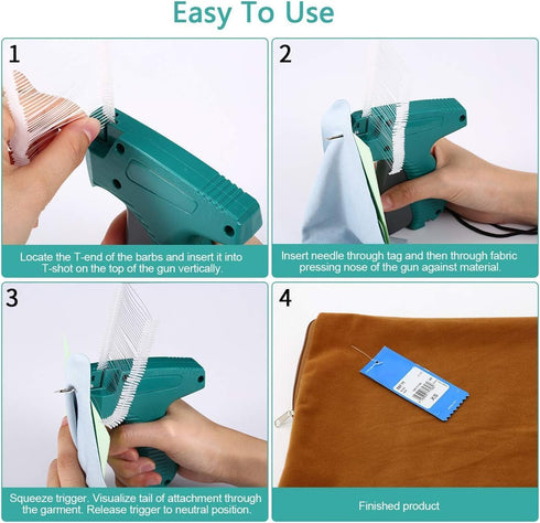 Price Tagging Gun for Clothing, Standard Retail Price Tag Attacher Kit with 6 Needles & 1000pcs 1" Barbs Fasteners