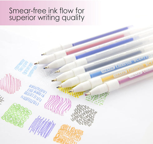 BAZIC Collorelli Scented Glitter Color Gel Pen, Acid Free Smooth Writing for Art and Christmas Gift (10/Pack)