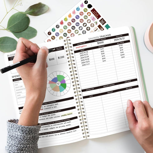Account 5.5" 8.5", Budget Planner Book Monthly Expense Tracker, Saving & Debt Tracker, Monthly Budget Review x Control