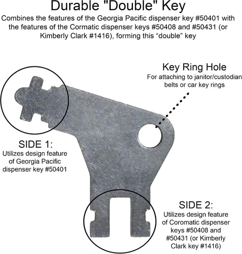 Generic Commercial 3-pk Paper Towel Dispenser Key for Georgia Pacific Machines - Also Fits GP Toilet Paper and Soap