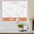 TORASO Whiteboard Calendar, Magnetic Dry Erase & Bulletin Board Combo, White Wood Framed, 18" x 22"