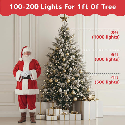100-Count 20 PREXTEX Ultra Bright Christmas Lights - ft Clear StringLights on White Wire - Incandescent Xmas TreeLights