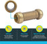 SharkBite 1 Inch Push to Connect Brass Plumbing Fitting, Slip Coupling for PEX, Copper, CPVC, PE-RT, HDPE, U3020LFA