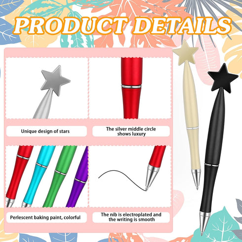 Yeaqee 48 Pcs Ballpoint Cute Star Pens Back to School Gifts Multicolor 1.0 mm Star Shape Black Ink Pens Retractable Bulk Appreciation Gift for Teacher Student Employee Coworker Office School Supplies by Yeaqee