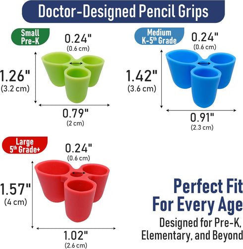 Set 12 TPG-21312 The Pencil Grip Writing Claw, Large Size Grips, Blue and Red Grips