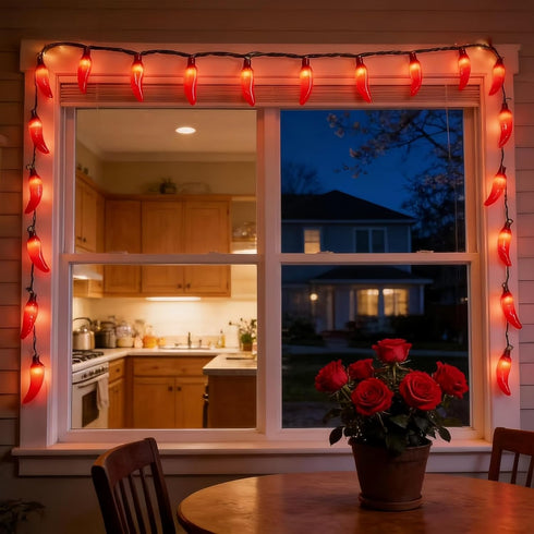 35 Commercial 18 LUCKY SHINE Red Pepper Decorative Lighting String, Grade LED Chili String Lights FT, for Christmas
