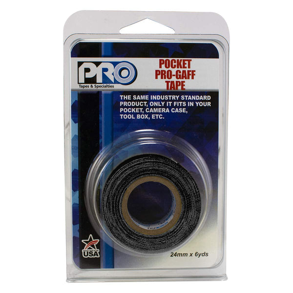 Pro Tapes Pocket Gaff Tape 1 inch (24mm) x 6 Yards, Black Matte, Made in The USA