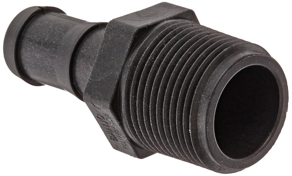 Banjo HB100-075 Polypropylene Hose Fitting, 1" NPT Male x 3/4" Barbed