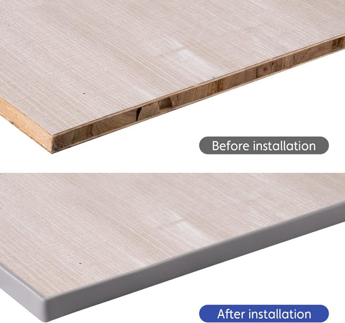 U-Shape Edge Banding, 16.4ft TPE Self Adhesive Veneer Edging Trim for Furniture Restoration (7/20'' (9mm), Grey)