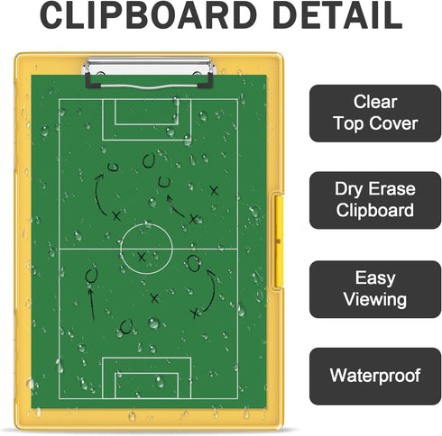 Rimilak Plastic Clipboard with Storage, Yellow, High Capacity Nursing Clipboards with 2 Storage Cases for Work School