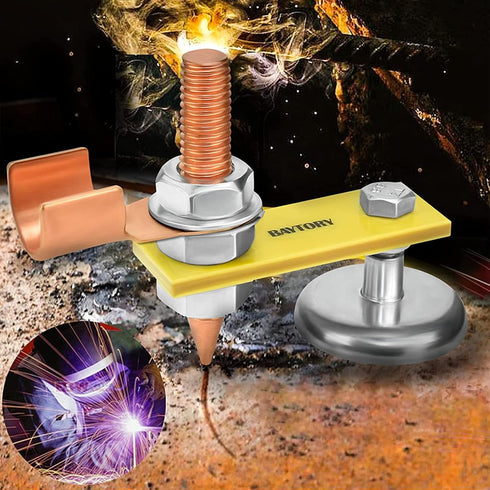 BAYTORY Upgrade Magnetic Welding Support Ground Clamp Tools, Double + Single Welding Magnet Head, Strong Magnetism Large Suction, Copper Tail Welder Stability Clamps