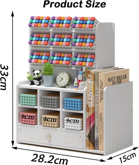 Awnustenestt 15 1 1 Pen organizer for desk,Marker organizer,Pen holder with drawer,Pencil Holder,with Compartments