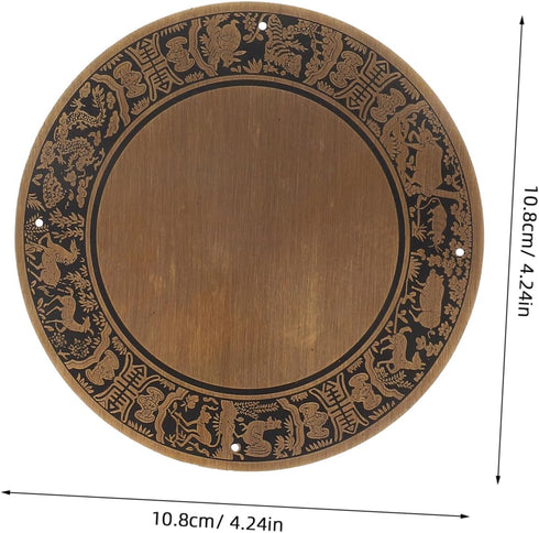 DOITOOL Chinese Zodiac Brass Console Table Plate Decorative Cabinet for Bathroom Storage and Pantry Antique Finish