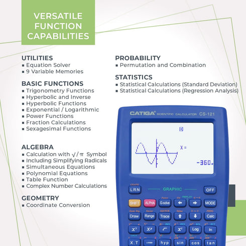 Scientific Calculator with Graphic Functions, Multiple Modes, Intuitive Interface for High School or College